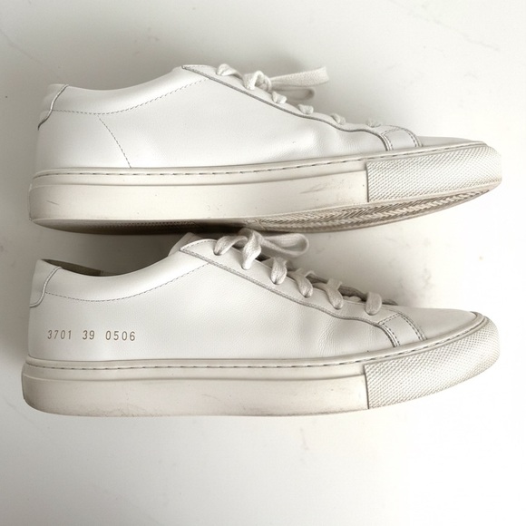 Common Projects Achilles White Leather Sneakers Women’s Sz 39 Minimalist Luxury - Picture 3 of 8